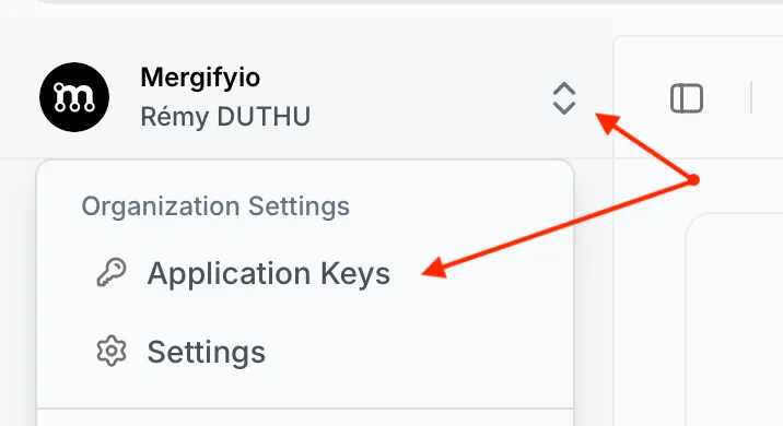 Create application keys